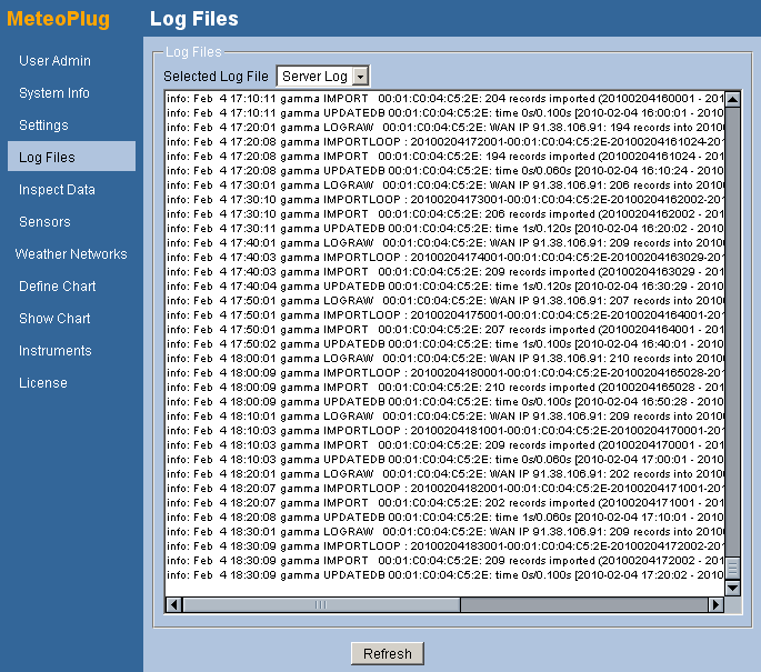 Log Files - Meteoplug Wiki